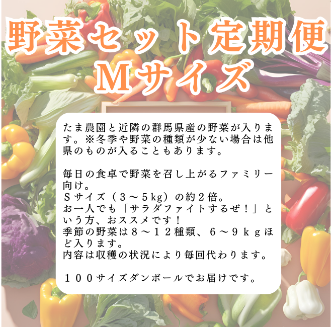 定期便　火~水曜日発送【たま野菜セット　Mサイズ】送料無料(クール便)